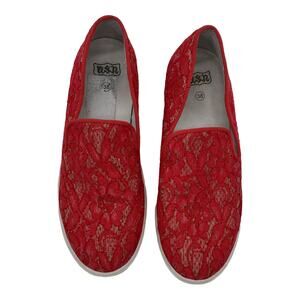 Ash Illusion Lace Slip On Sneaker - Red/Coral - 38